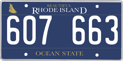 RI license plate 607663
