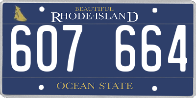 RI license plate 607664