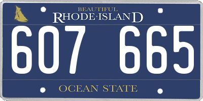 RI license plate 607665