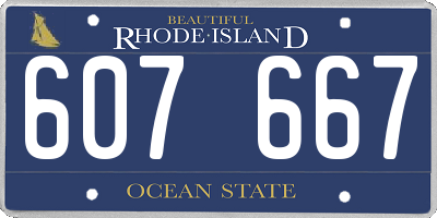 RI license plate 607667