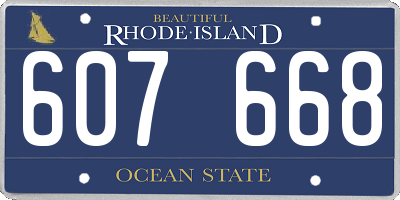 RI license plate 607668