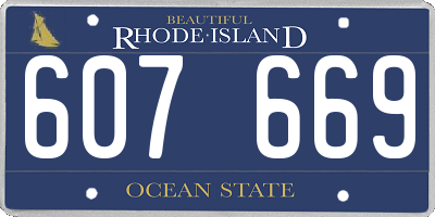 RI license plate 607669