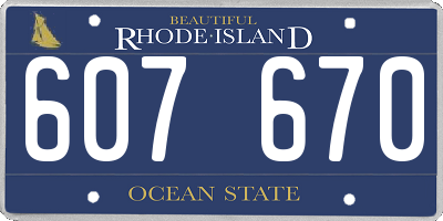 RI license plate 607670