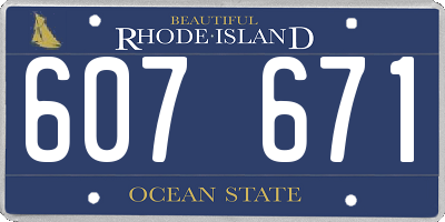 RI license plate 607671
