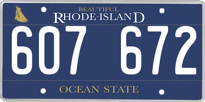 RI license plate 607672