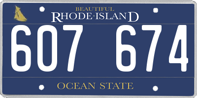 RI license plate 607674