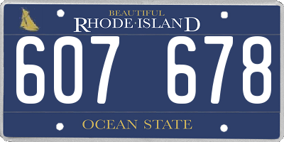 RI license plate 607678