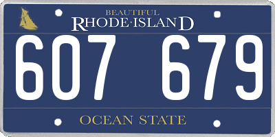 RI license plate 607679