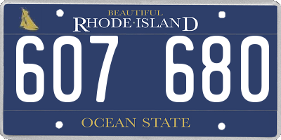 RI license plate 607680
