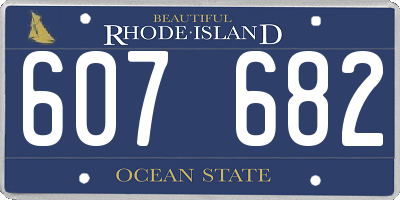 RI license plate 607682