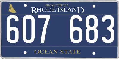 RI license plate 607683
