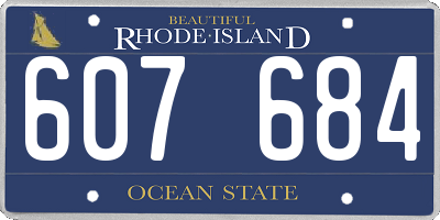 RI license plate 607684