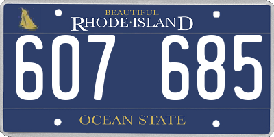 RI license plate 607685