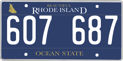 RI license plate 607687