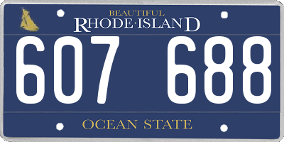 RI license plate 607688