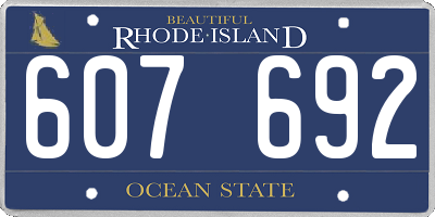 RI license plate 607692
