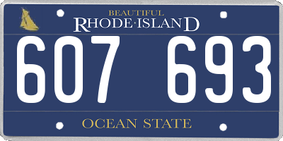 RI license plate 607693