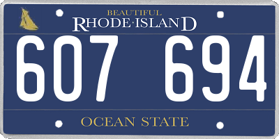 RI license plate 607694
