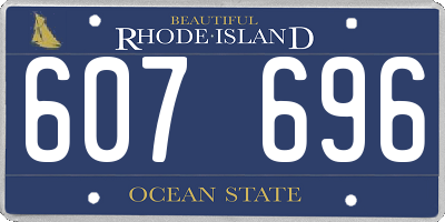 RI license plate 607696