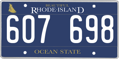 RI license plate 607698