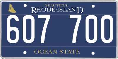 RI license plate 607700