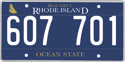 RI license plate 607701