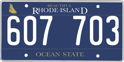 RI license plate 607703