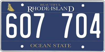 RI license plate 607704