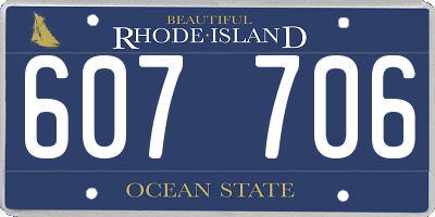 RI license plate 607706