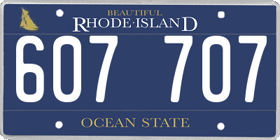 RI license plate 607707