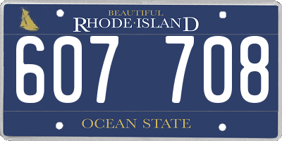 RI license plate 607708