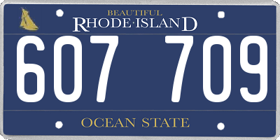 RI license plate 607709
