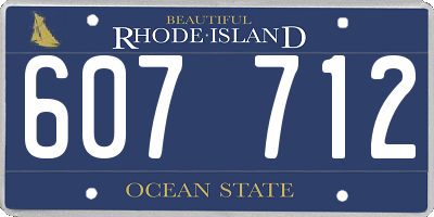 RI license plate 607712