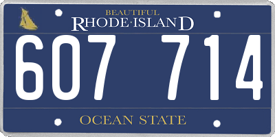 RI license plate 607714