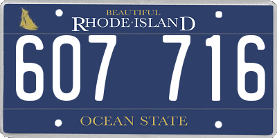 RI license plate 607716