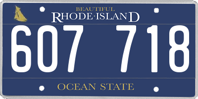 RI license plate 607718