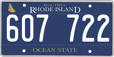 RI license plate 607722