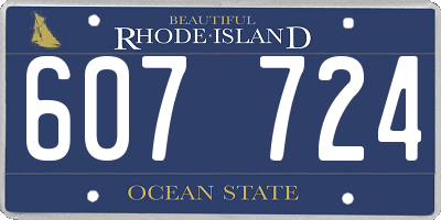 RI license plate 607724
