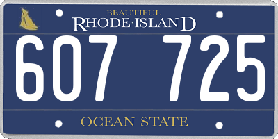 RI license plate 607725