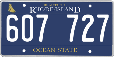 RI license plate 607727