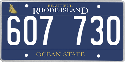 RI license plate 607730
