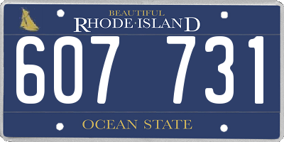 RI license plate 607731