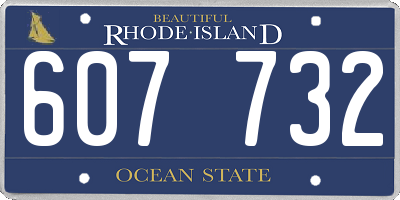 RI license plate 607732