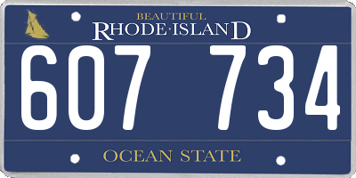 RI license plate 607734
