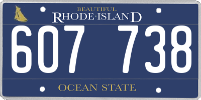 RI license plate 607738