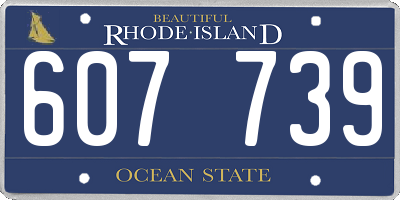 RI license plate 607739