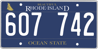 RI license plate 607742