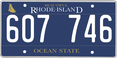RI license plate 607746
