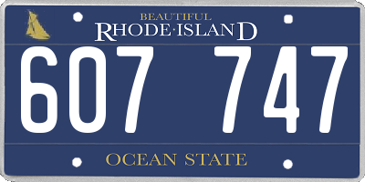 RI license plate 607747