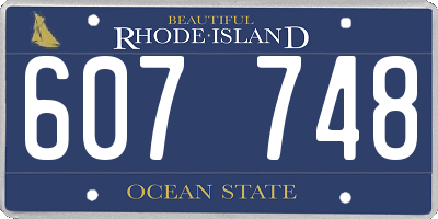 RI license plate 607748
